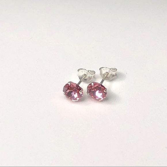 925 Sterling Silver Swarovski Crystal Earrings - Picture 5 of 8
